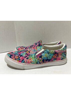 LILLY PULITZER Julie Oyster Bay Slip On Canvas Sneaker size 8.5